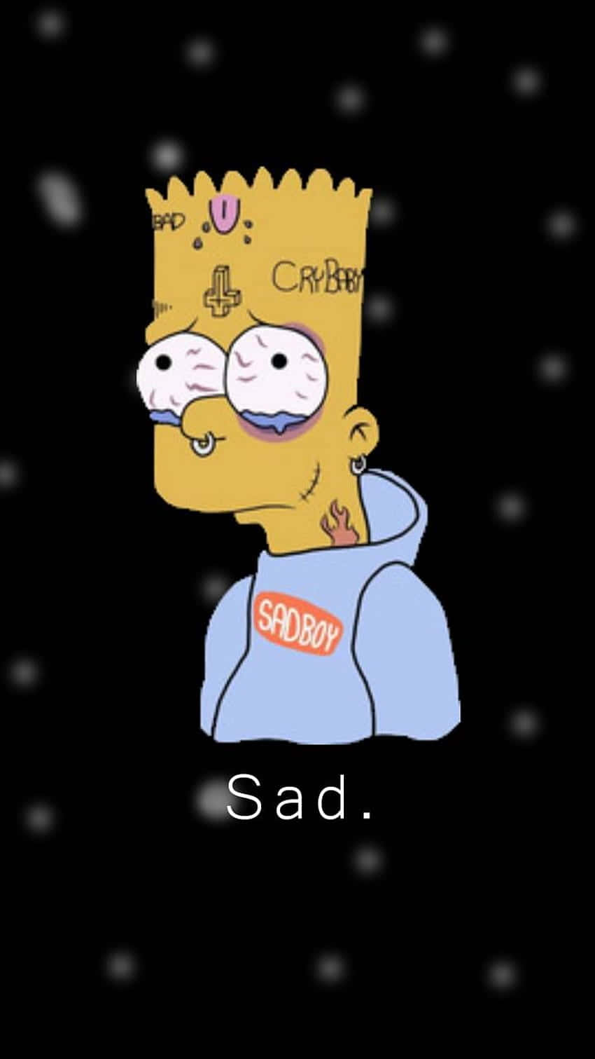 Sad Cartoon Characterwith Multiple Faces Wallpaper