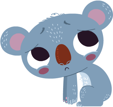 Sad Cartoon Koala PNG