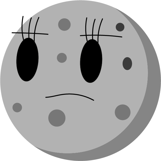 Sad Cartoon Moon PNG