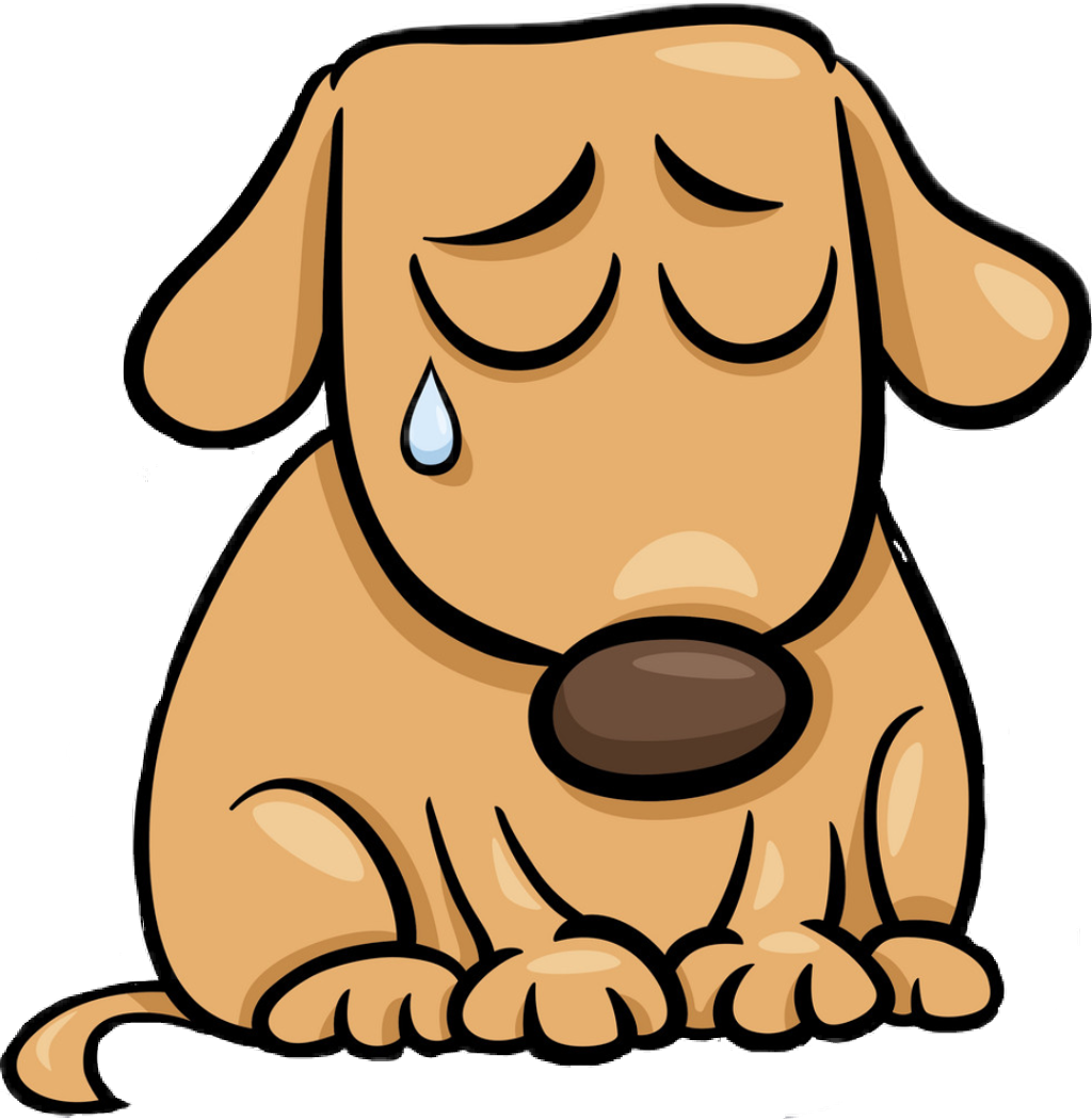 Sad Cartoon Puppy Illustration PNG