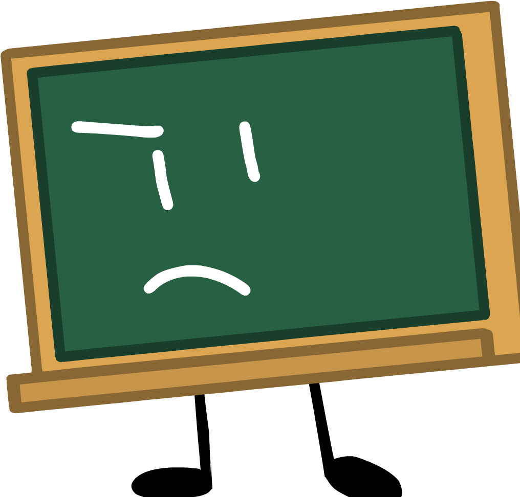 Sad Chalkboard Cartoon Character PNG