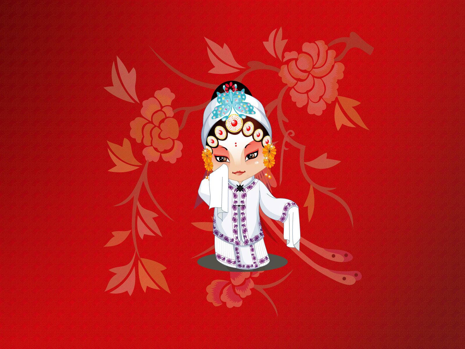 Sad Chinese Opera Character Background