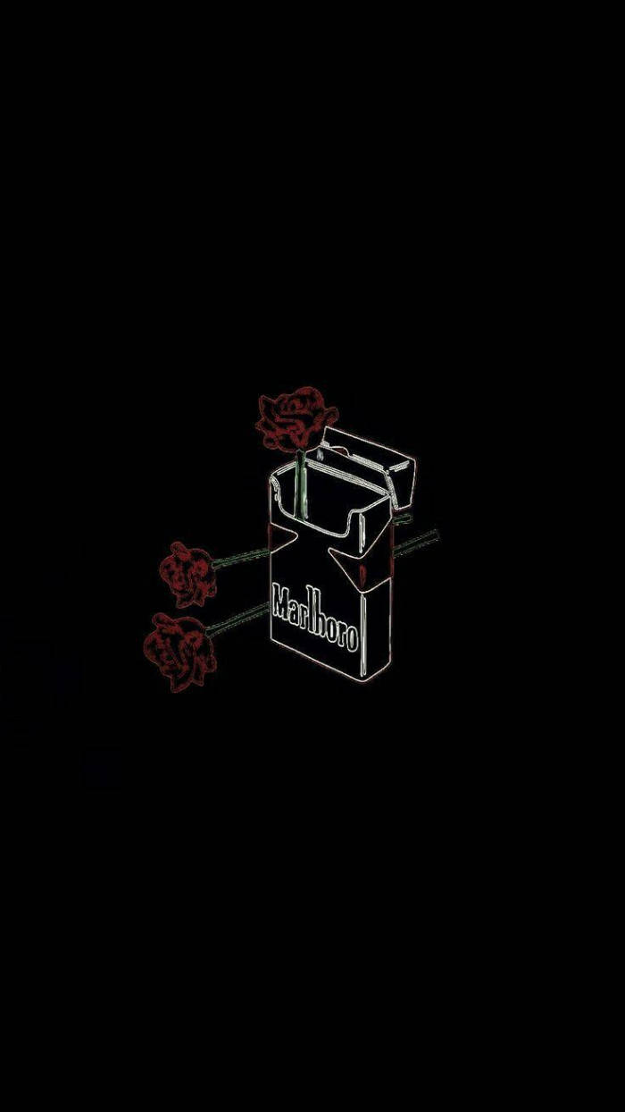 Sad Cigarettes&Roses Iphone Wallpaper