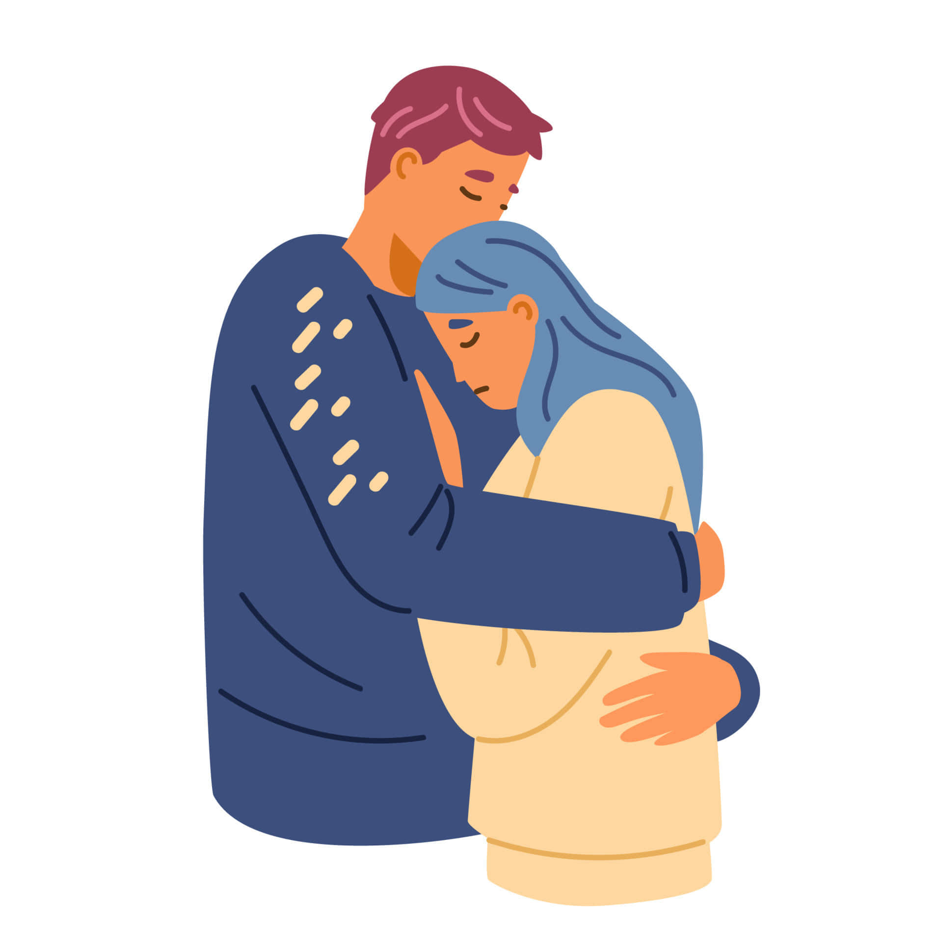 A Man And Woman Hugging Each Other