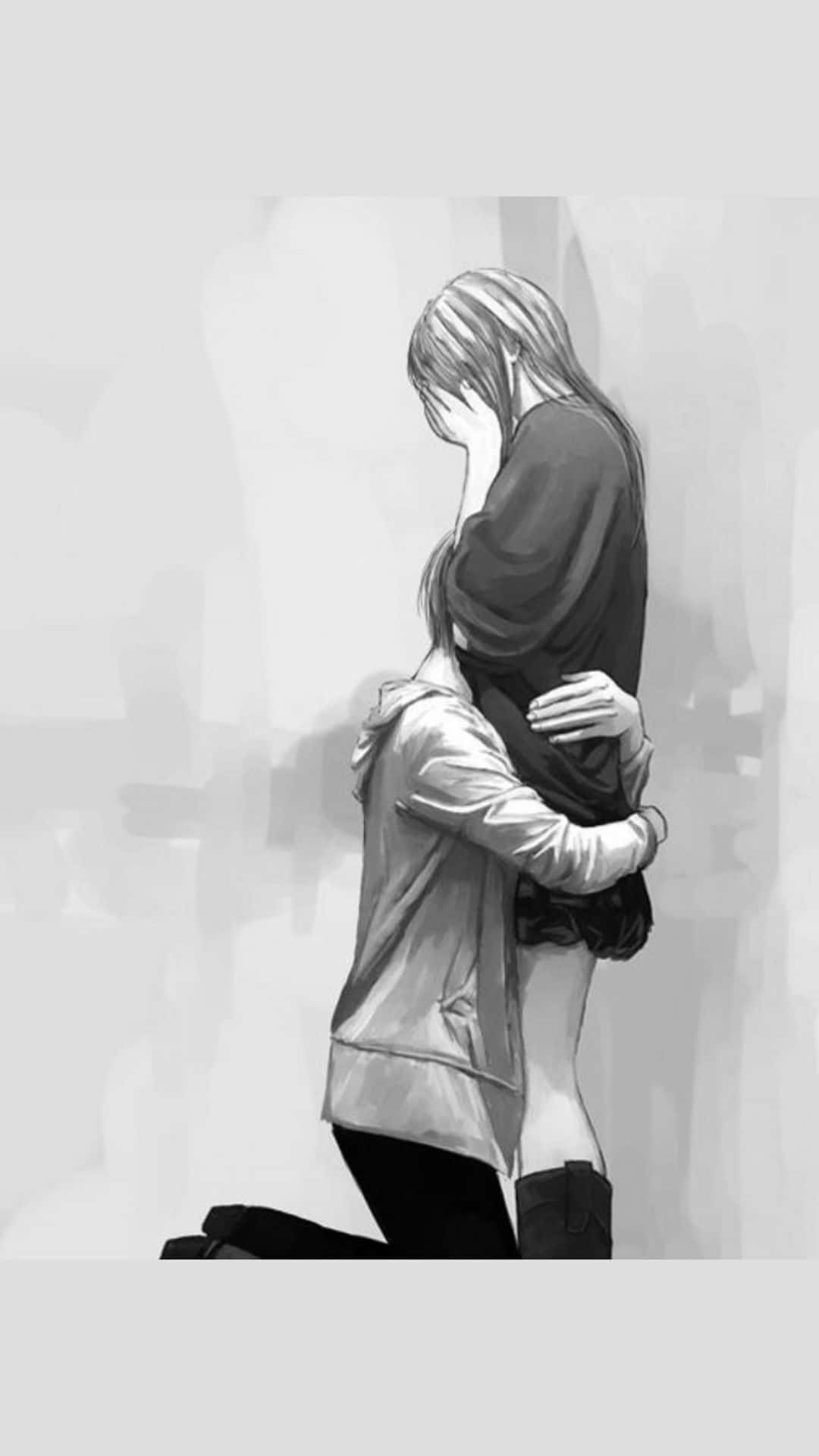 couple hugging sad