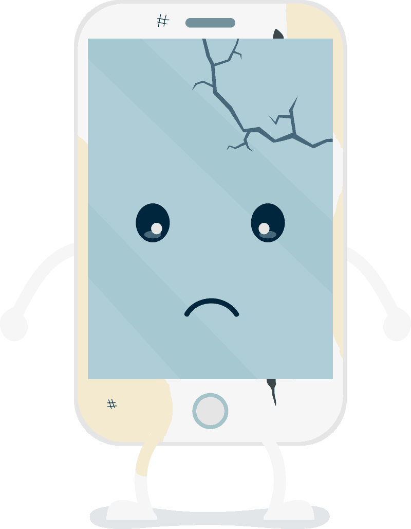 Sad Cracked Screen Mobile Clipart PNG