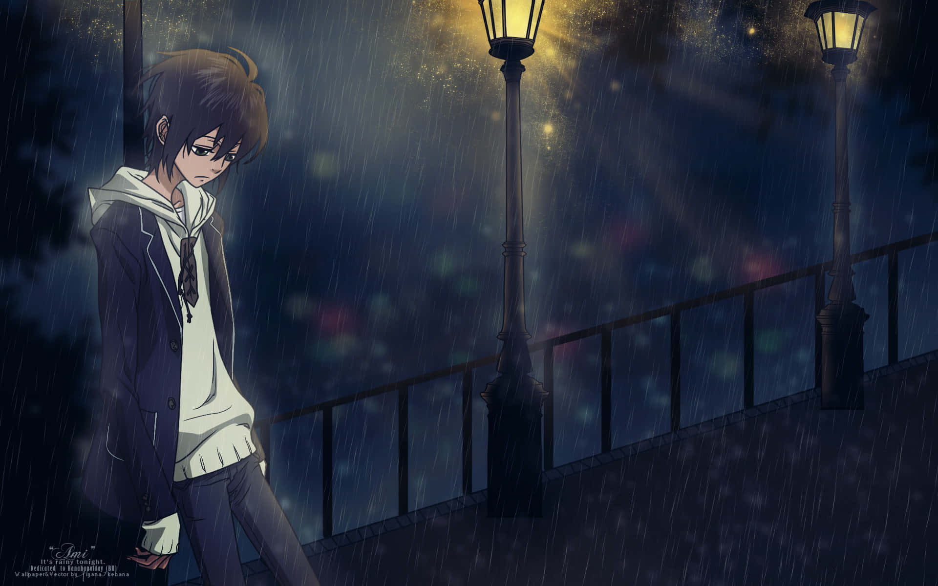 En dyb sorg udspringer fra denne triste grædende anime pige. Wallpaper