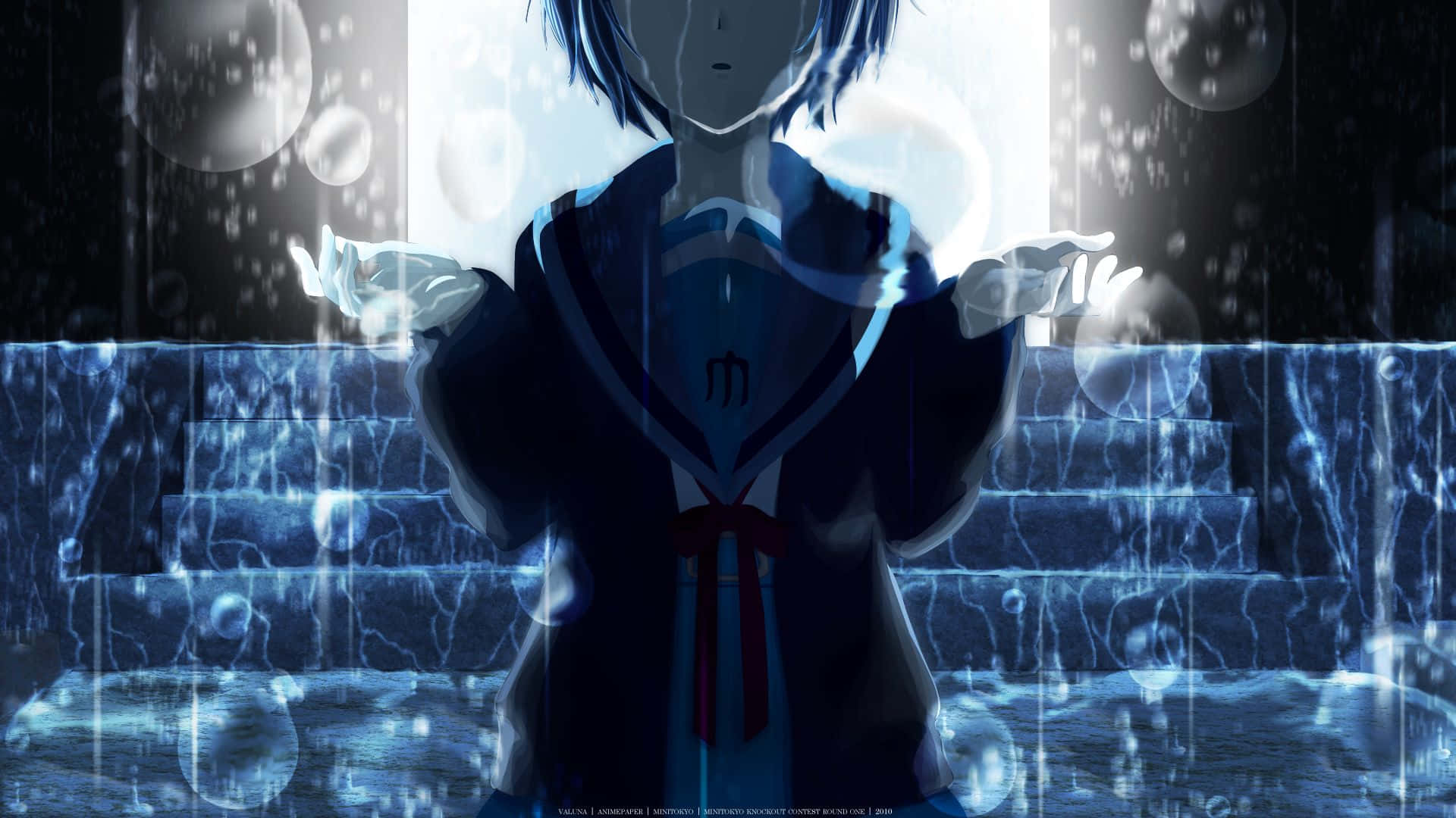 Sad Crying Anime Girl Feeling The Rain Wallpaper