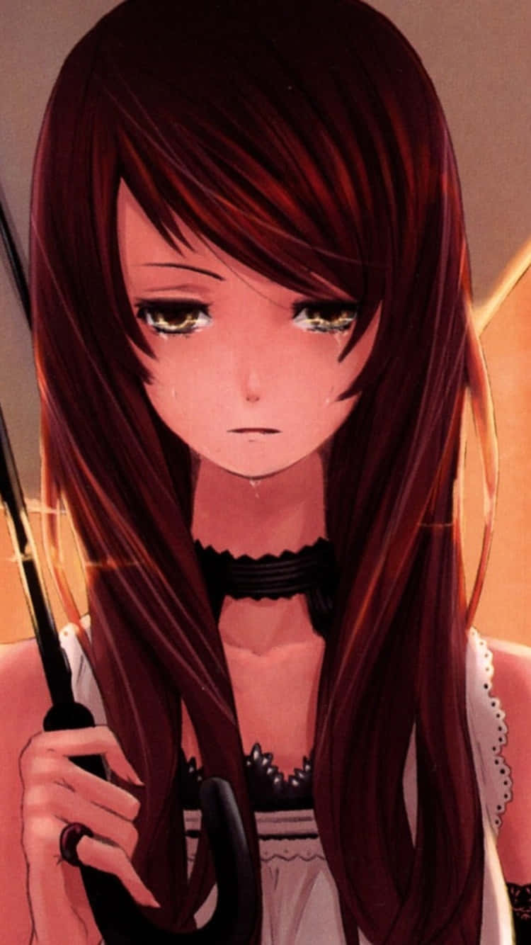 Trist og ensom Animepige Wallpaper