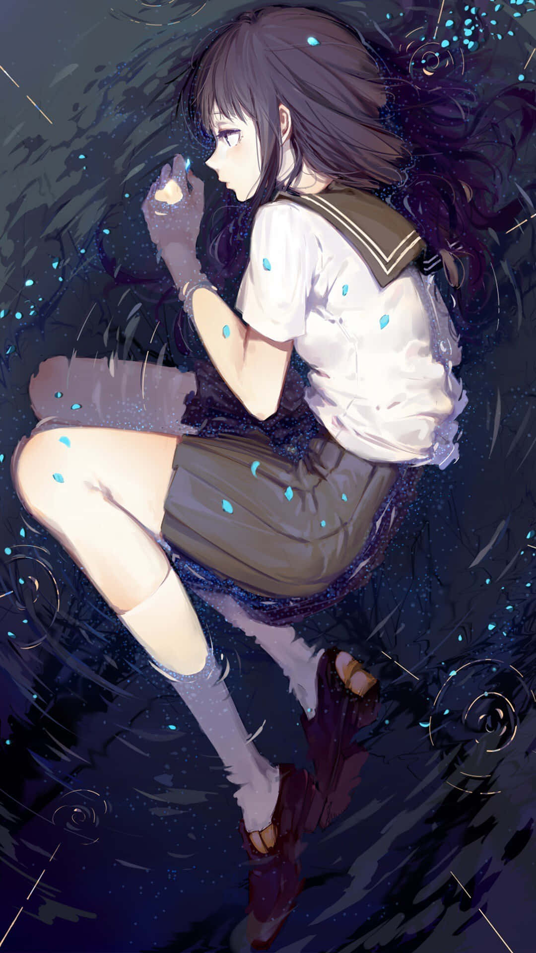 Desktop Wallpaper Lying Down, Anime Girl, Bubbles, Original, Hd Image,  Picture, Background, 06c37b