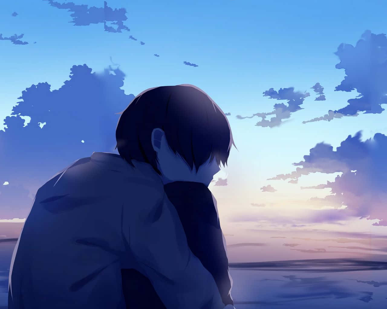 Unpersonaje De Anime Triste Y Oscuro Con Una Carga Emocional Muy Intensa. Fondo de pantalla