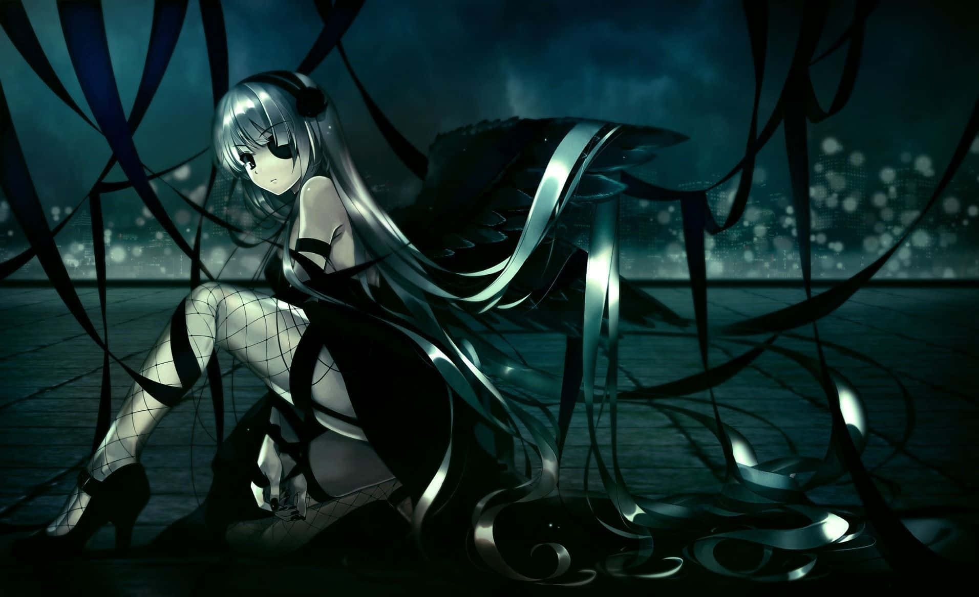 A Sad Dark Anime Figure Staring Into The Distance Wallpaper