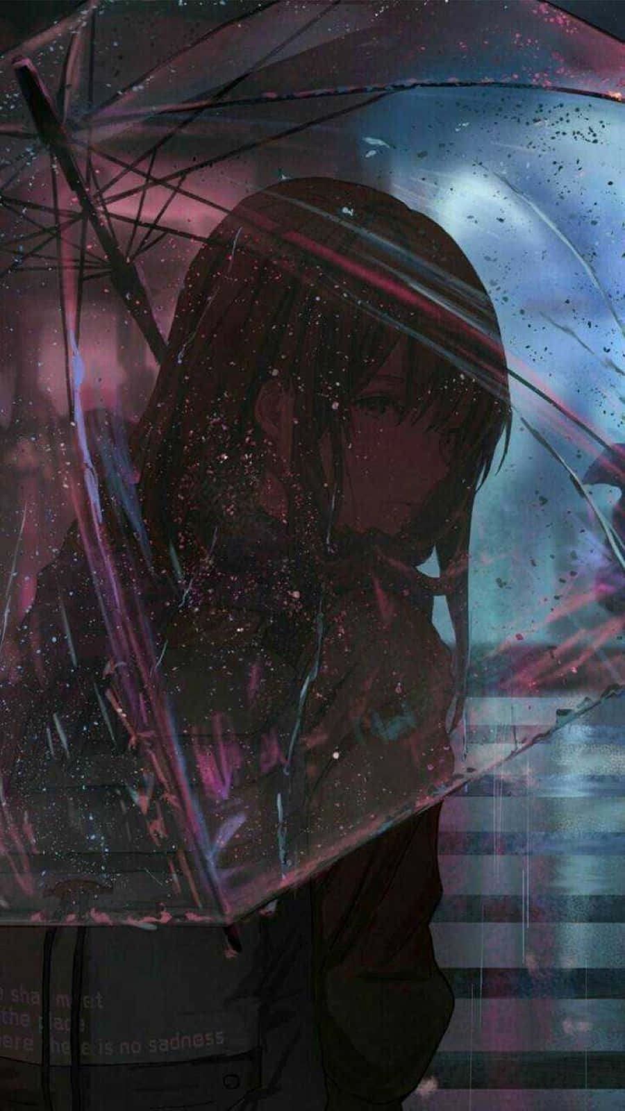 A melancholic scene from a dark anime Wallpaper