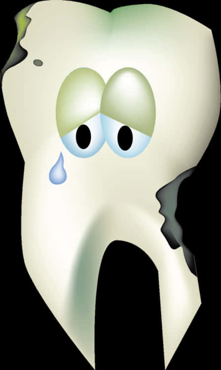 Sad Decayed Tooth Cartoon PNG
