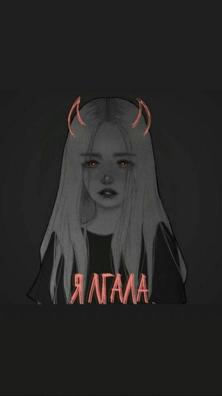 Dark And Sad Demon Girl Wallpaper