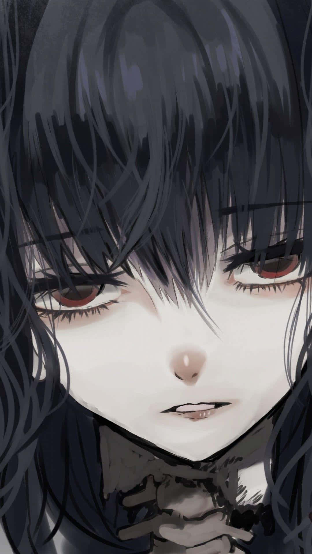 Trauriges,deprimierendes Anime-gothic-emo-mädchen. Wallpaper