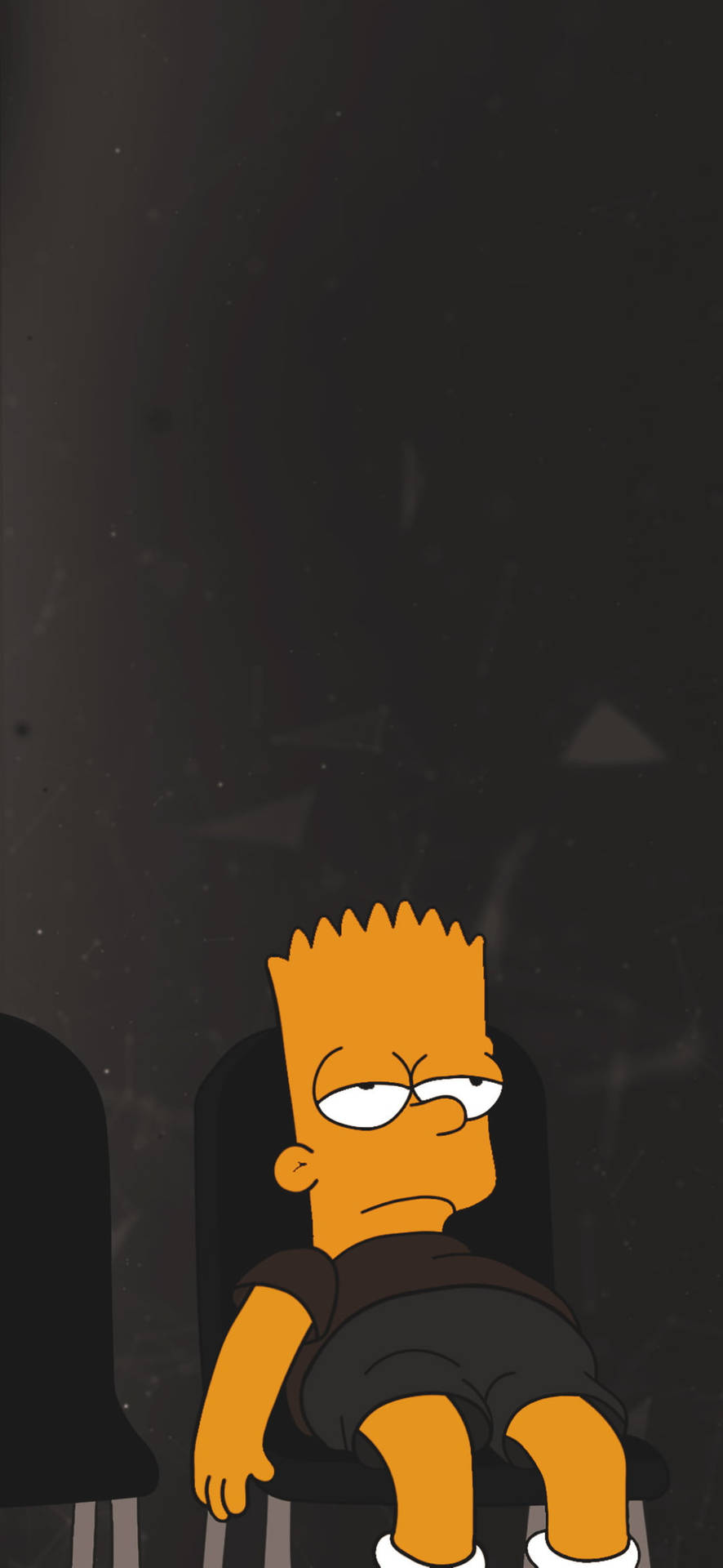 En trist og deprimerende Bart Simpson ser sur ud mod en grå baggrund. Wallpaper