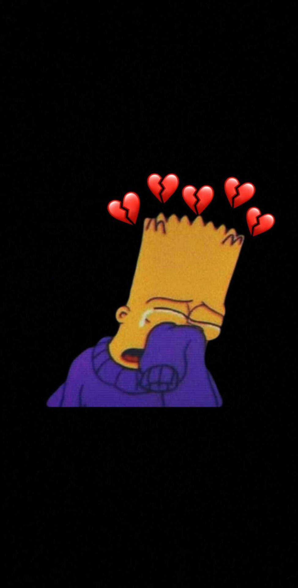Triste,deprimido, Chorando O Bart Simpson. Papel de Parede