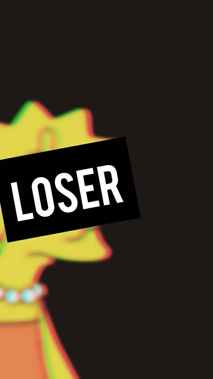 A Yellow Simpsons Character With The Word Loser On It Wallpaper