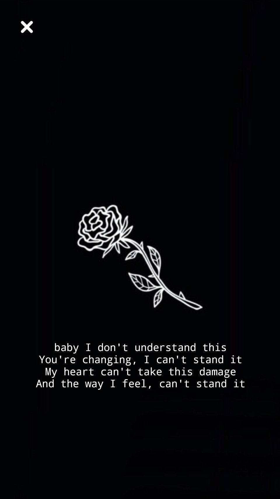 A Black And White Image Of A Rose With The Words'i Don't Understand' Wallpaper