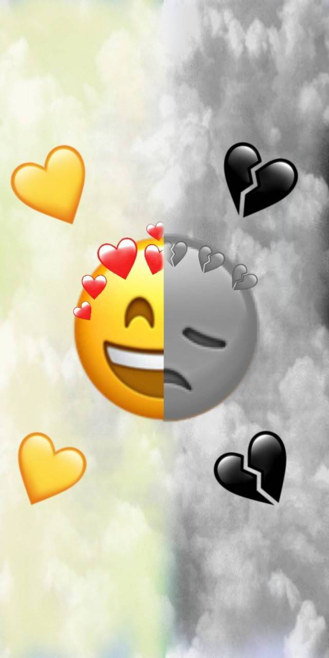 Sad Emoji And Happy Contrasting