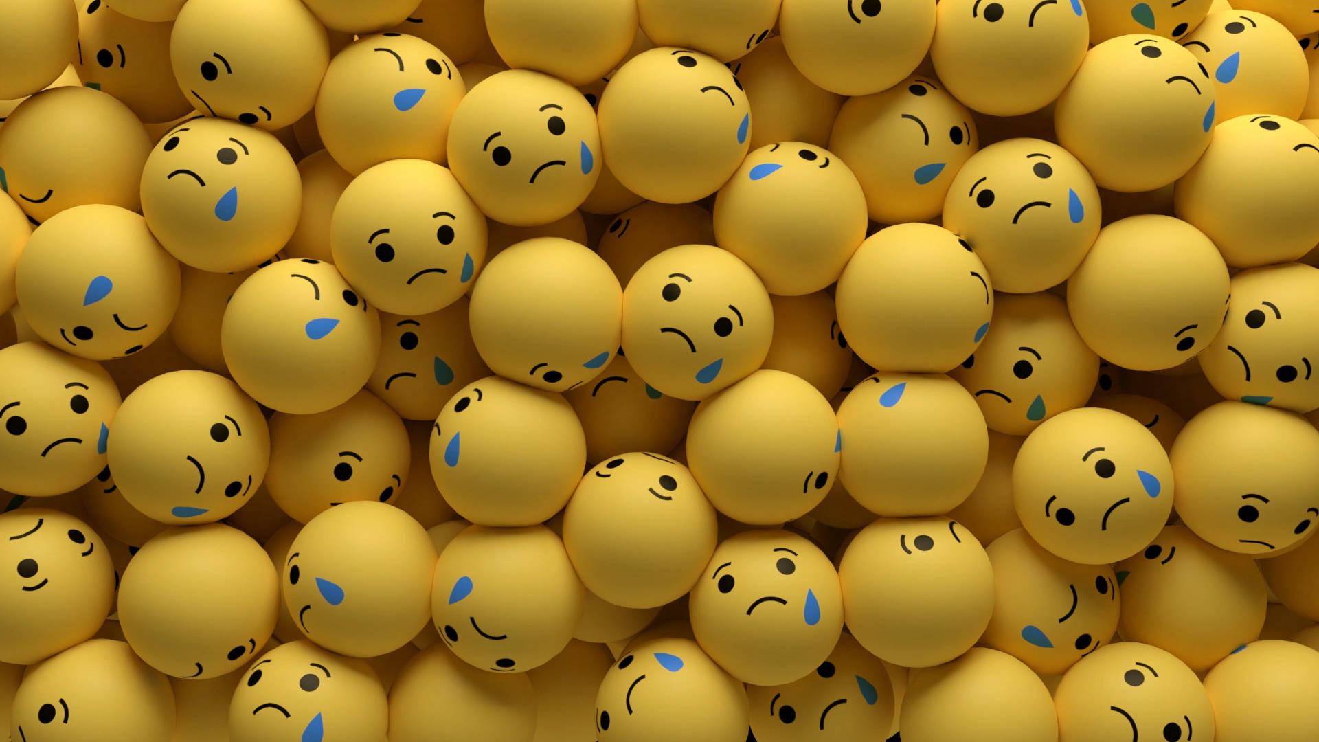 Sad Emoji Balls With Tear Drops