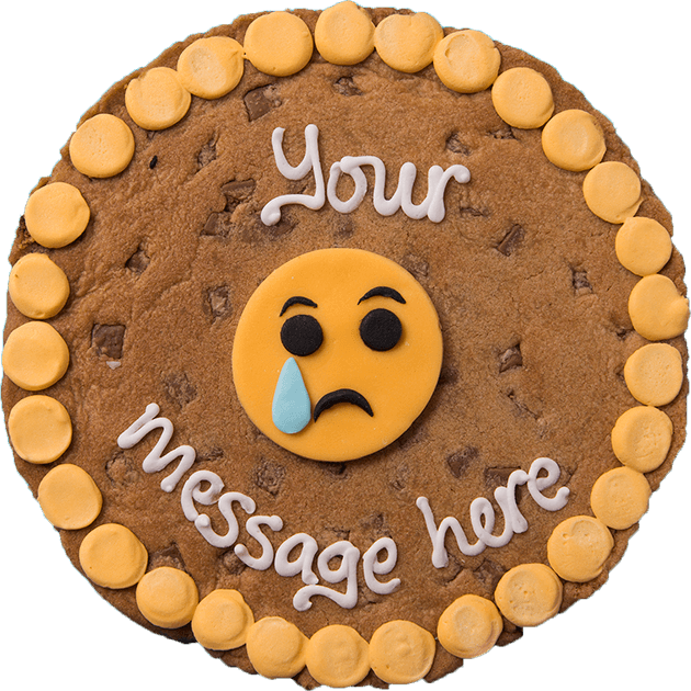 Sad Emoji Cookie Cake PNG