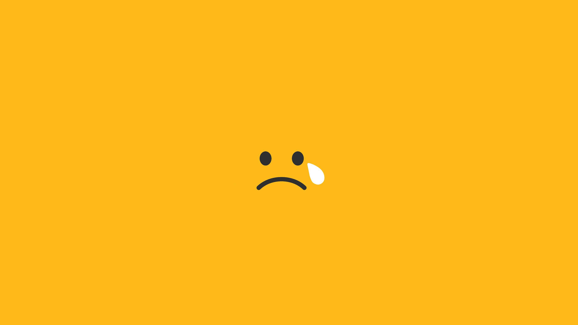 Sad Emoji With Teardrop Wallpaper