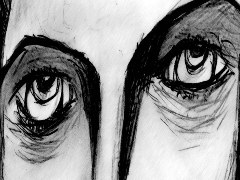 Sad Eyes Pencil Drawing Wallpaper