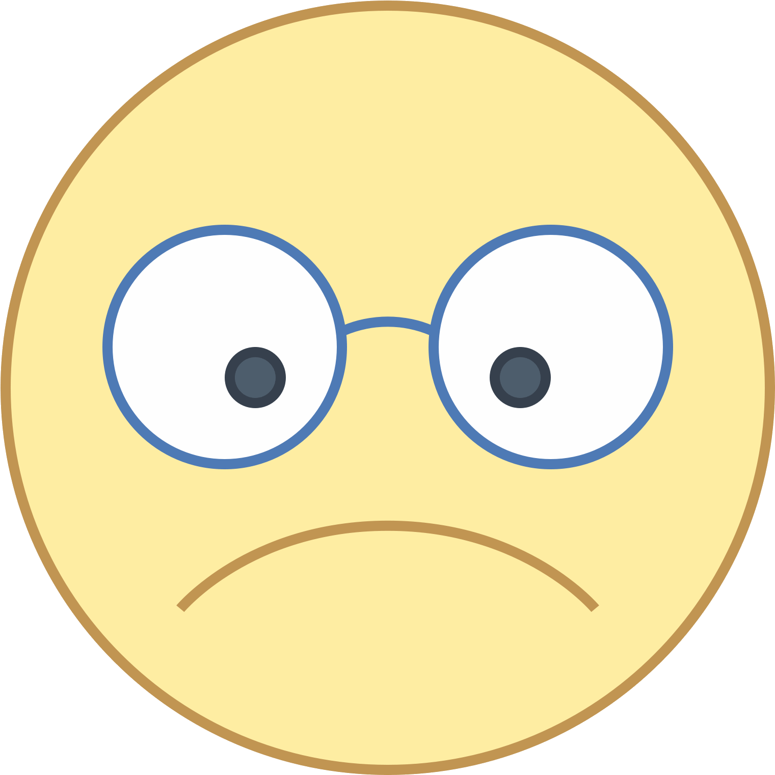Sad Face Emojiwith Glasses PNG
