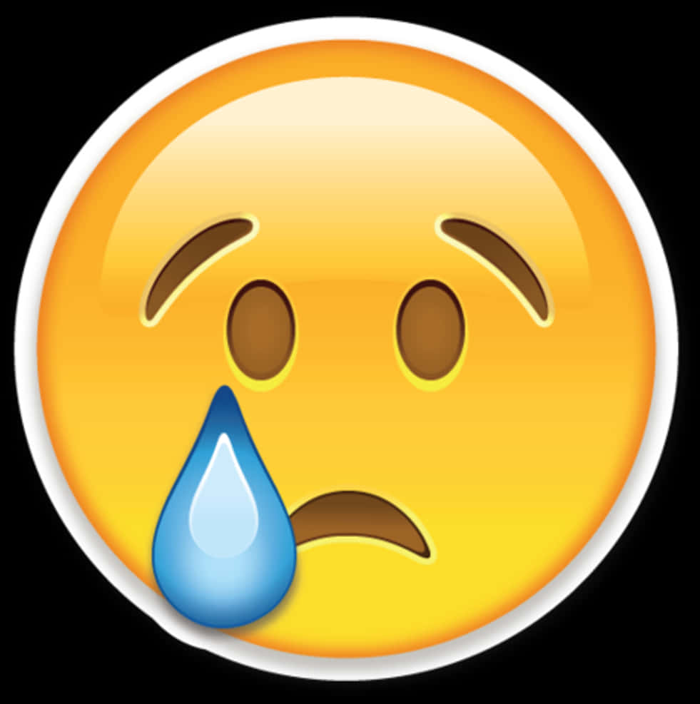 Sad Face Emojiwith Tear PNG