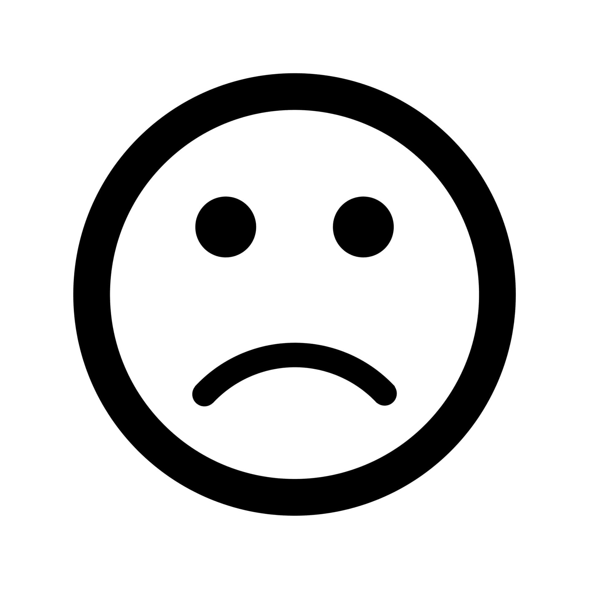 A Sad Emoticon Icon On A White Background