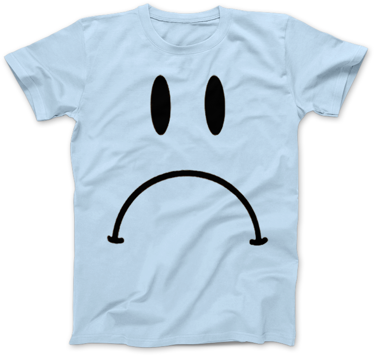Sad Face T Shirt Design PNG