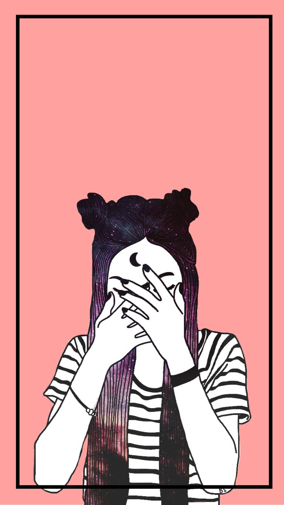 Sad Girl Aesthetic Crying Girl With Crescent Wallpaper
