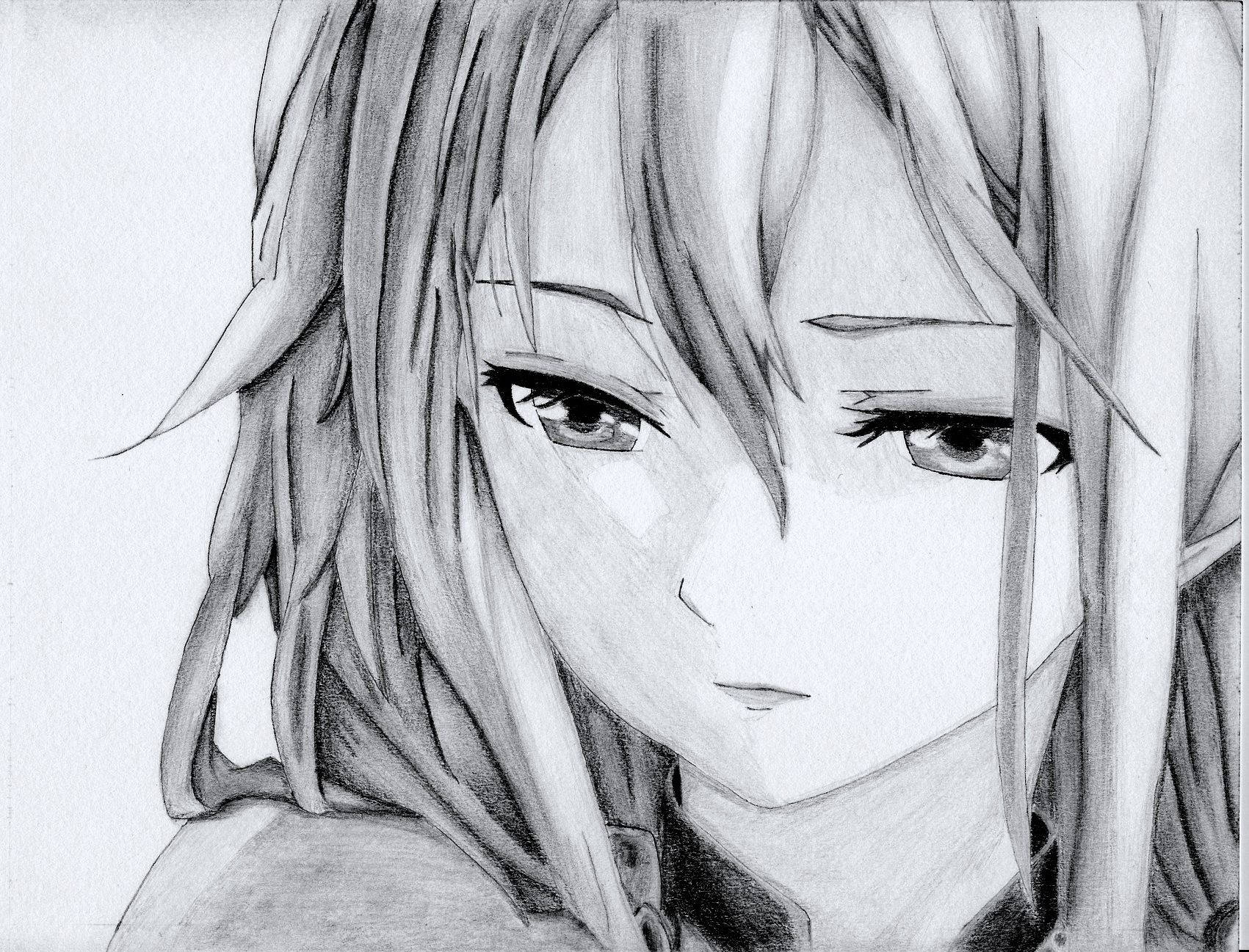 Sad Girl Anime Drawing Background