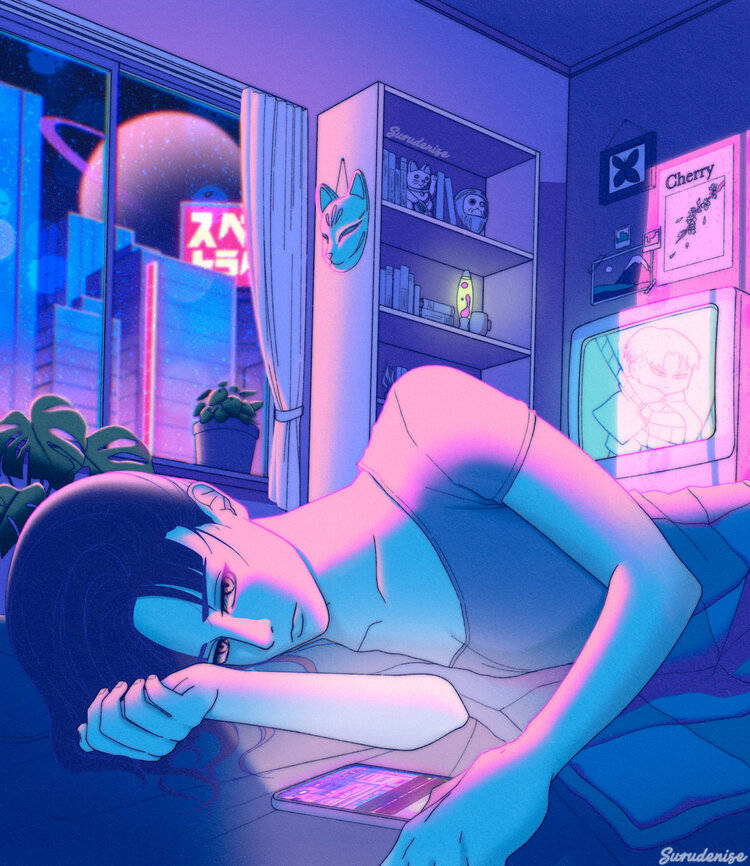 Sad Girl In Room Digital Art Wallpaper