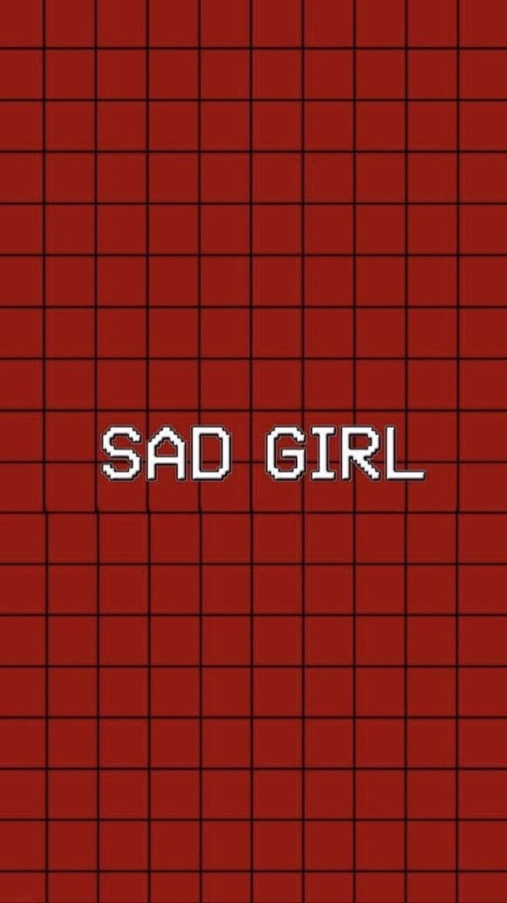 Sad Girl On Checkered Aesthetic Wallpaper