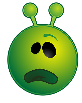 Sad Green Alien Emoji PNG