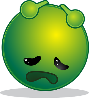 Sad Green Alien Emoji PNG