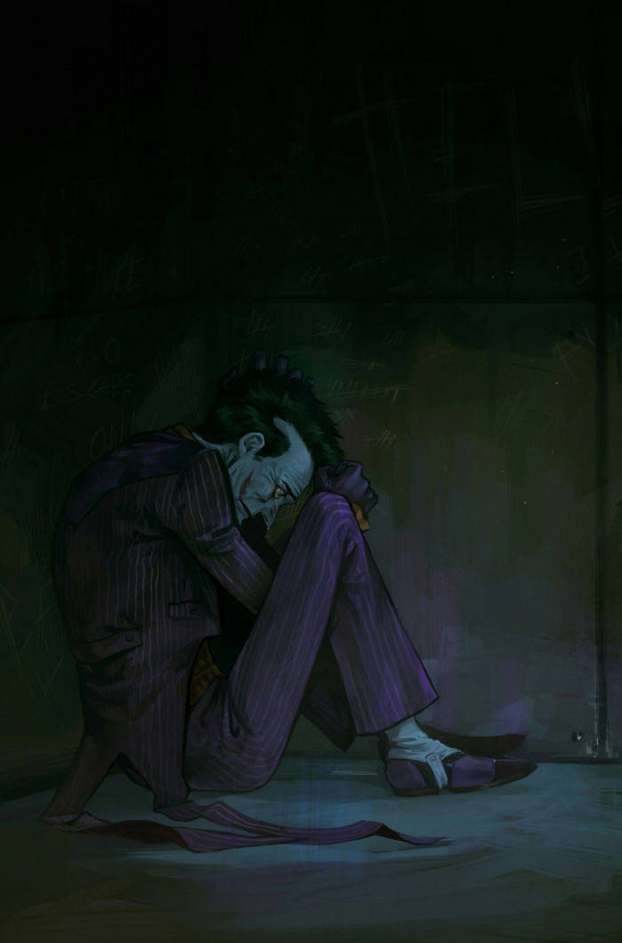 Joker Triste Che Piange In Una Cella Sfondo