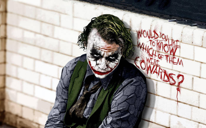 Sad Joker Text On Wall Wallpaper