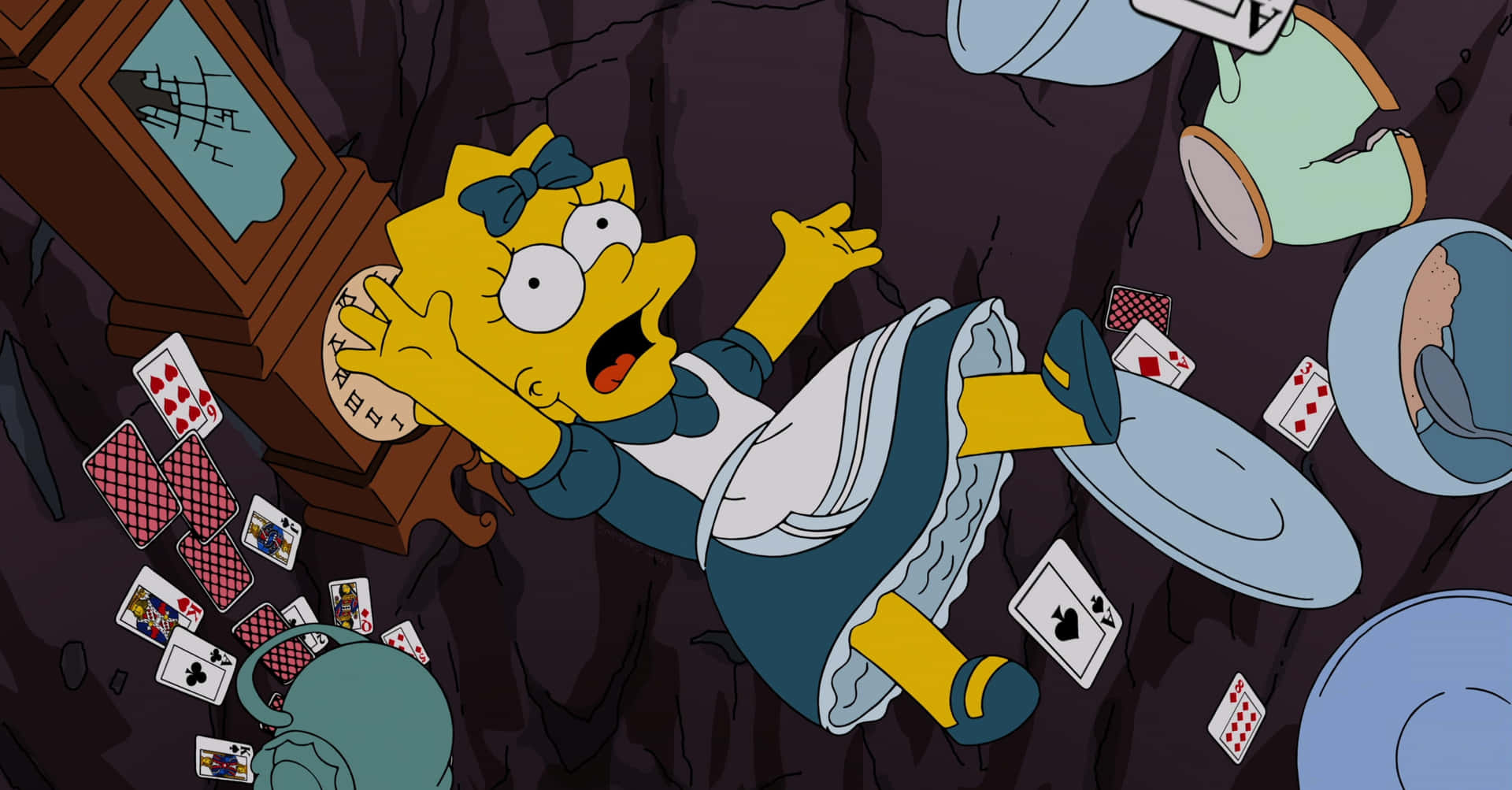 The Simpsons - Alice In Wonderland Wallpaper