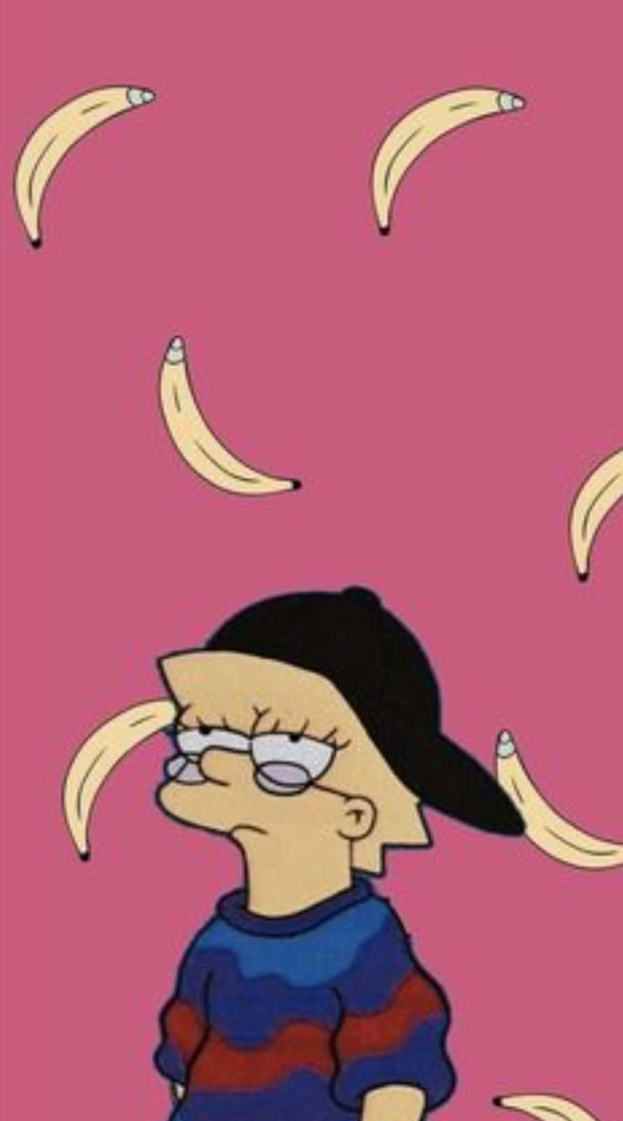 Tristelisa Simpson Con Le Banane Sfondo