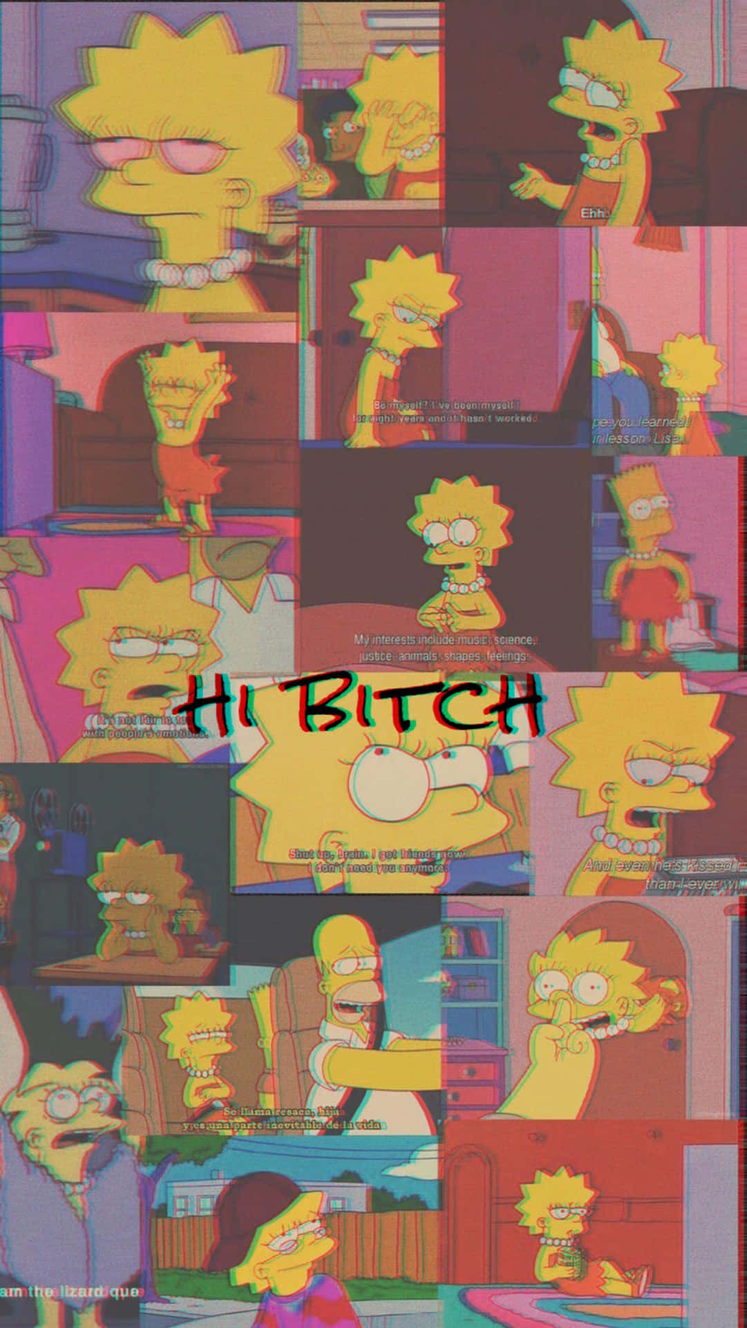The Simpsons Wallpaper With The Words Hi Bitch Wallpaper