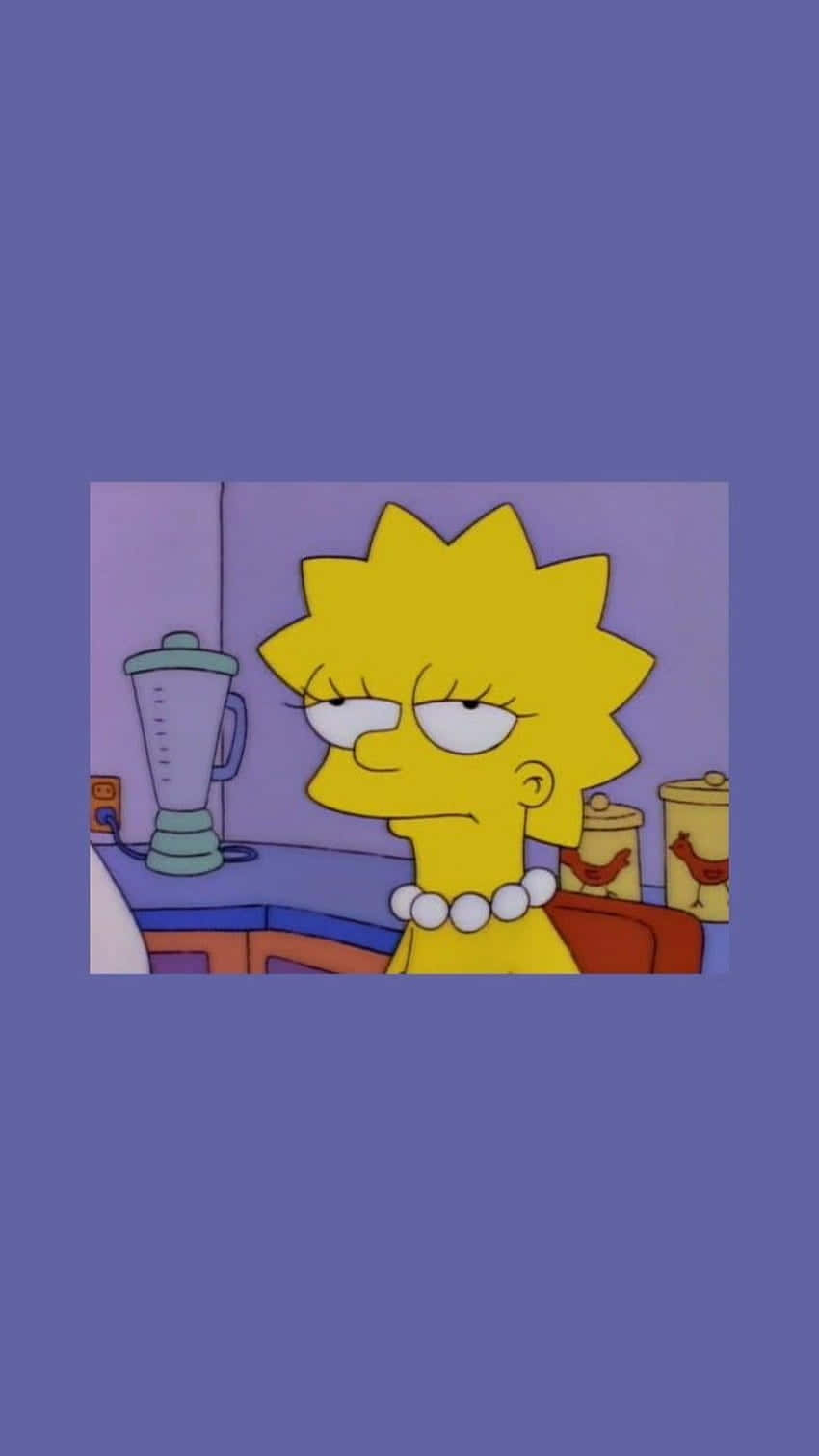 Sad Lisa Simpson på en lys blå baggrund. Wallpaper