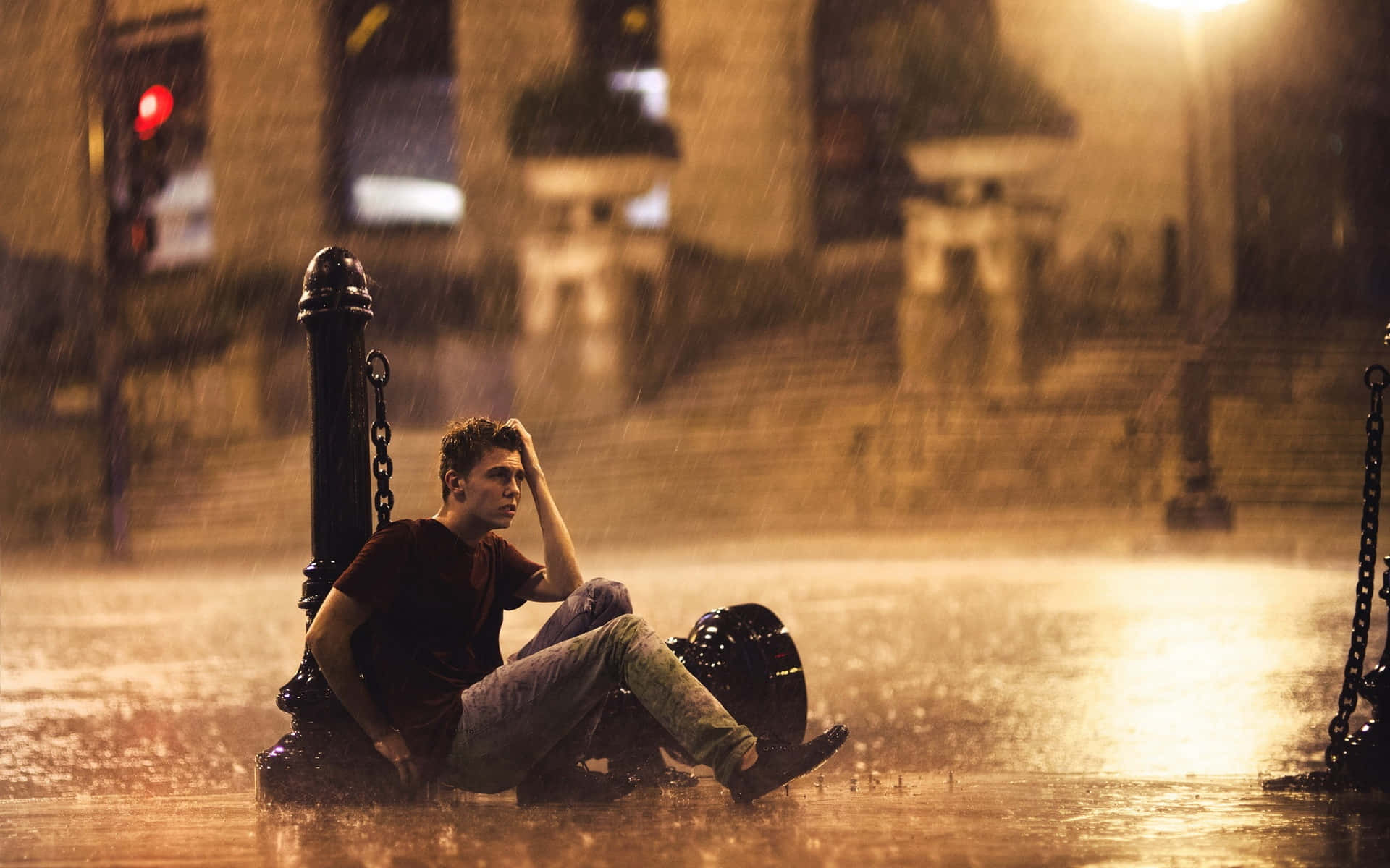 Imágenesde Un Hombre Triste Bajo La Lluvia