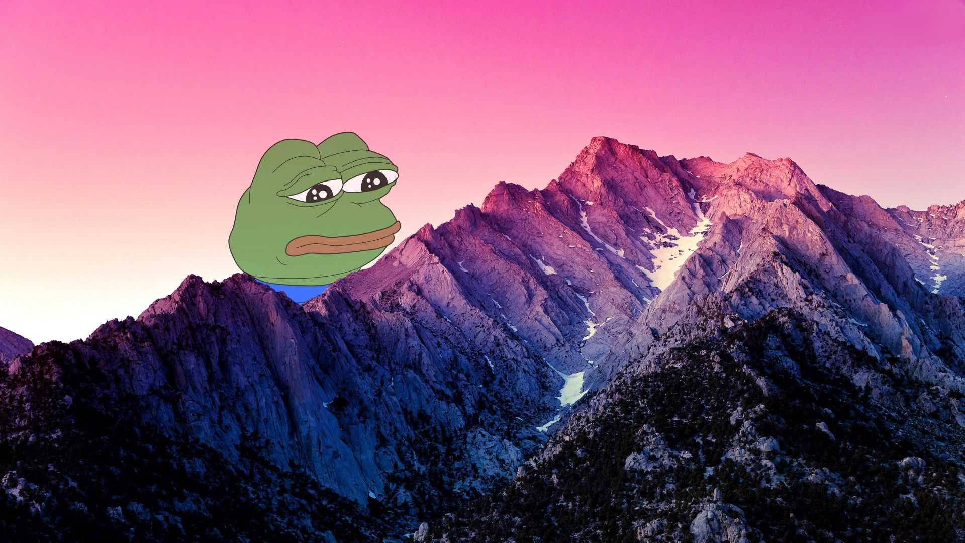 Sad Meme Gradient Mountains Wallpaper