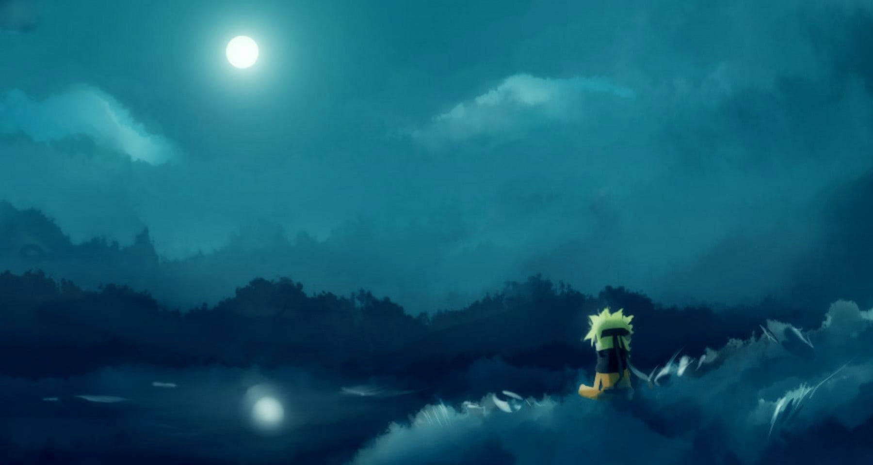 Sad Naruto Full Moon Wallpaper
