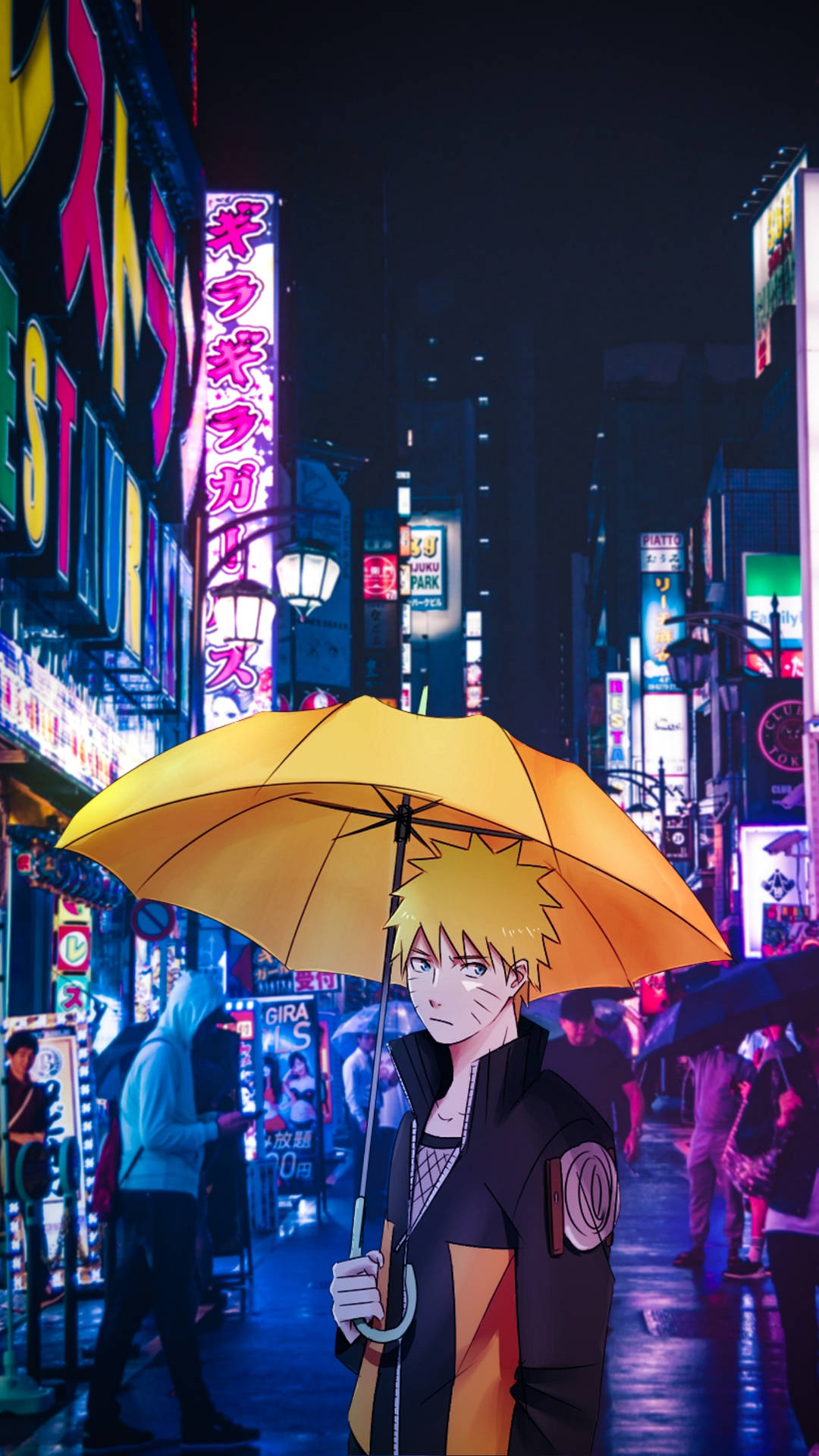 Sad Naruto Holding An Umbrella Wallpaper