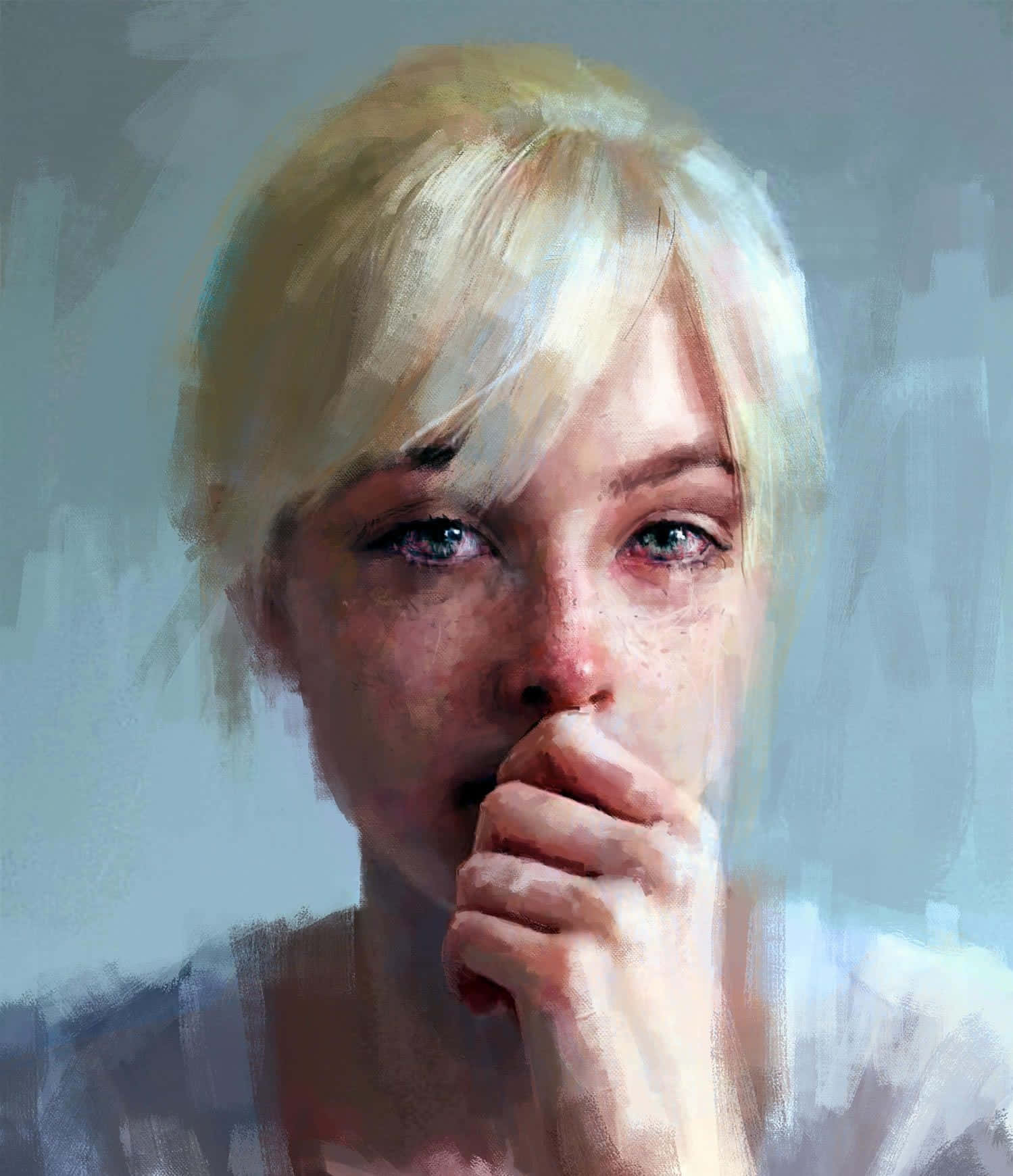 Sad Person Girl Crying Painting Picture